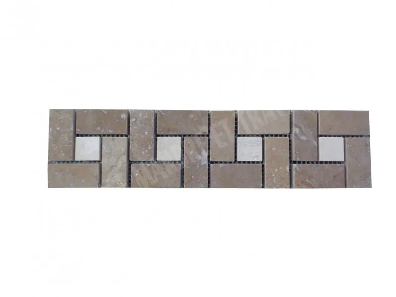 Travertin Noce & Beige Target Frise 30x7,5 cm 