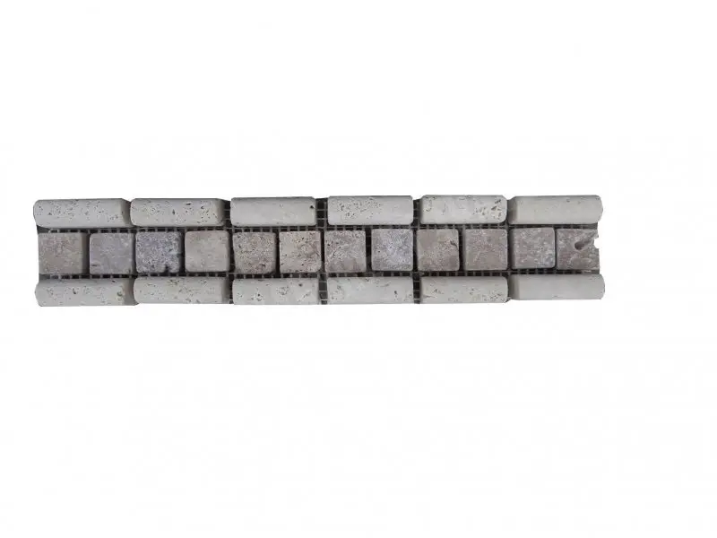 Travertin Frise Beige Mouleur Jaune Mosaïque 30x5 cm 