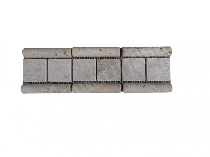 [840] Travertin Frise Jaune Mouleur Beige Mosaïque 30x8 cm 
