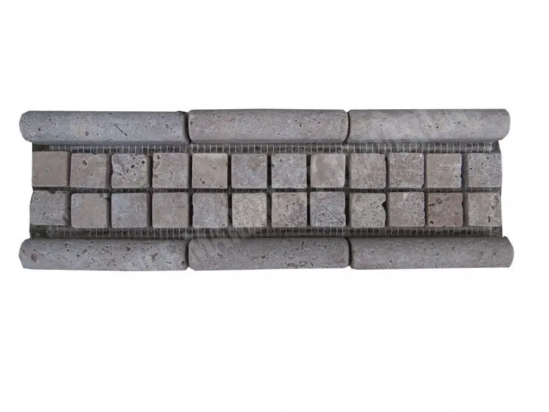 Travertin Frise Noce Mouleur Jaune Mosaïque 30x8 cm 