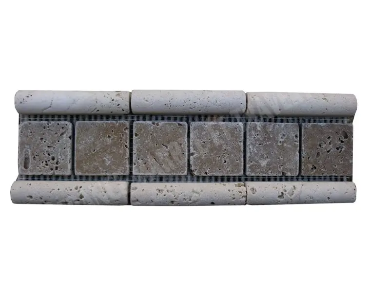 Travertin Frise Beige Mouleur Noce Mosaique 30x8 cm 