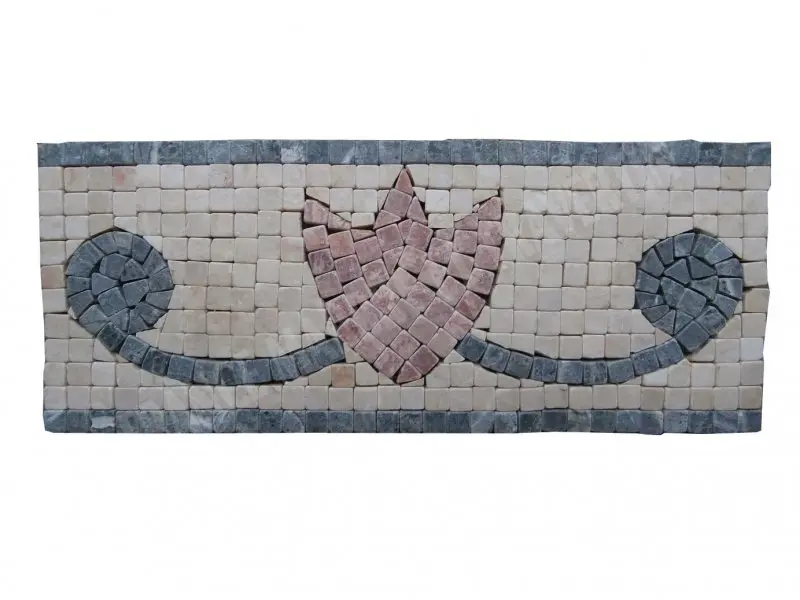 Travertin Multicolore Frise Mosaïque 30x12 cm 
