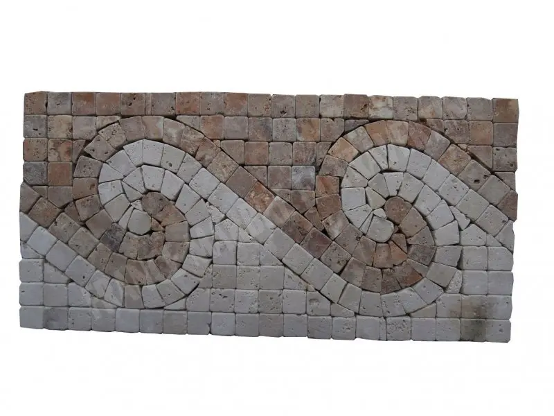 Travertin Beige - Jaune Frise Mosaïque 30x15 cm 