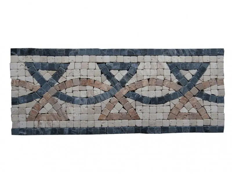 Travertin Multicolore Frise Mosaïque 30x12 cm 