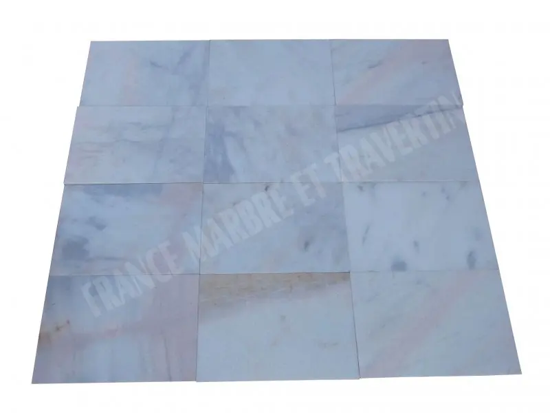 Marbre Blanc Bianco Rose 30,5x45,7 cm 