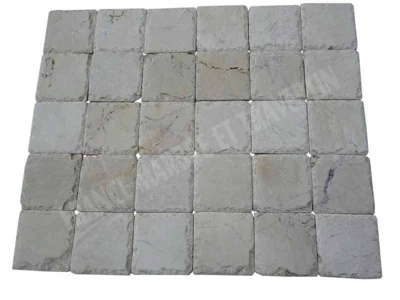 Marbre Marfil Beige Bords Eclaté 10x10 cm 