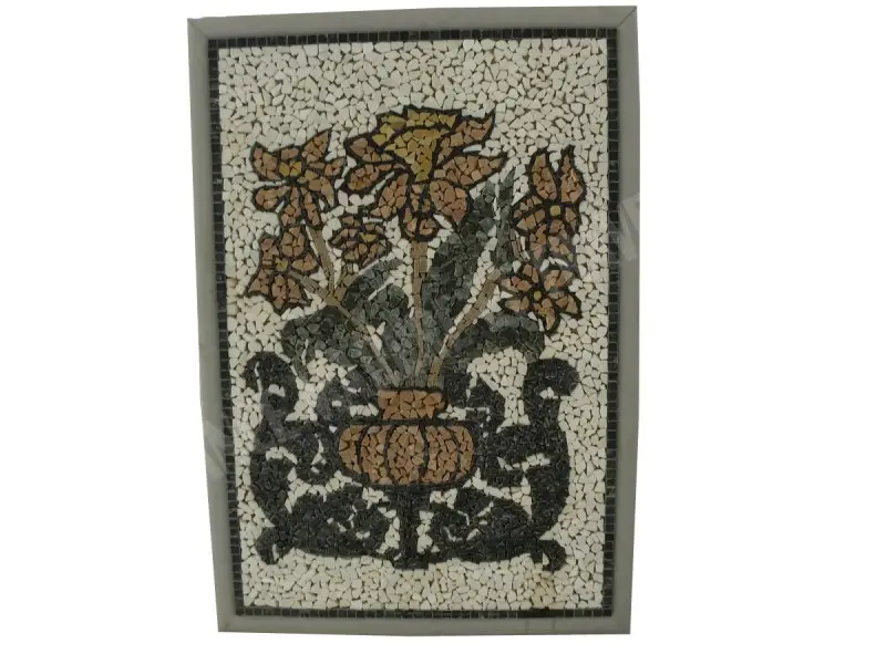 Marbre Tableau Mosaique Fleur 60x90 cm 