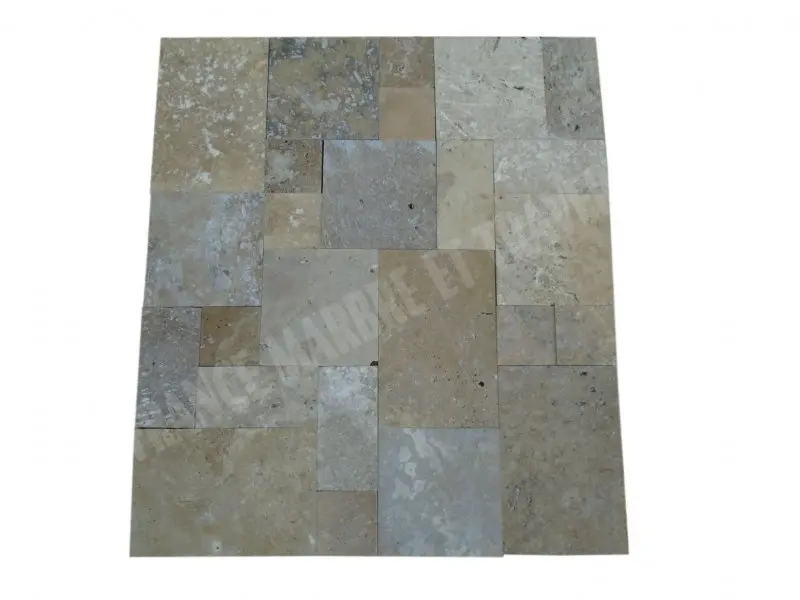 Travertin Beige & Noce Mini Opus Romain 