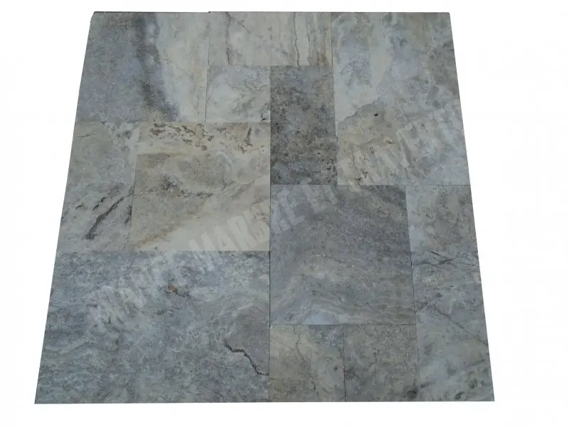 Travertin Silver Opus Romain 1,2 cm Vieilli (Rustique)