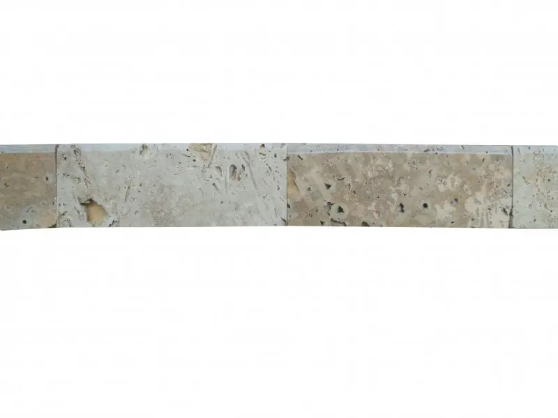 Travertin Beige Nuance Plinthe Biseauté 20,3x7,5 cm 