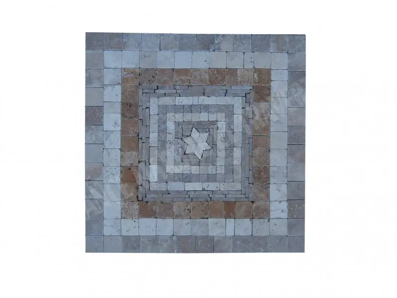 [1254] Travertin Multicolore Rosace 61x61 cm 