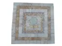 Travertin Multicolore Rosace Arbre 61x61 cm 