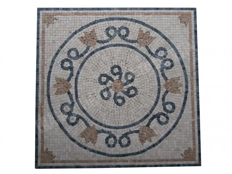 [1052] Travertin Multicolore Micro Rosace 61x61 cm 