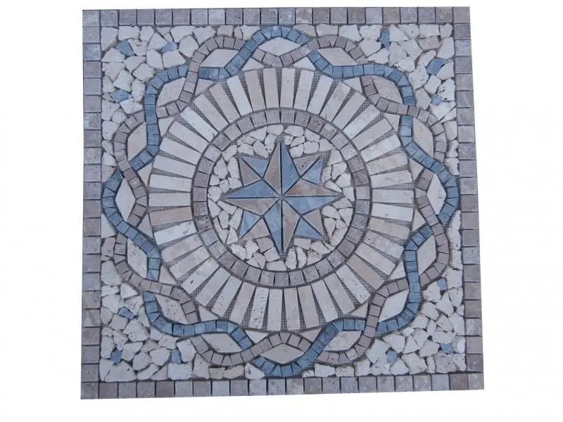 [1044] Travertin Multicolore Rosace 61x61 cm 