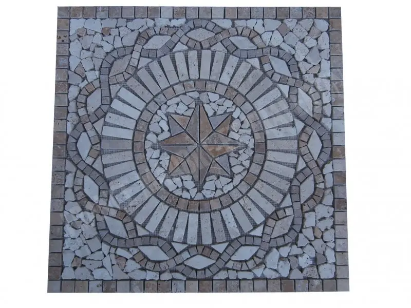 Travertin Multicolore Rosace 61x61 cm 