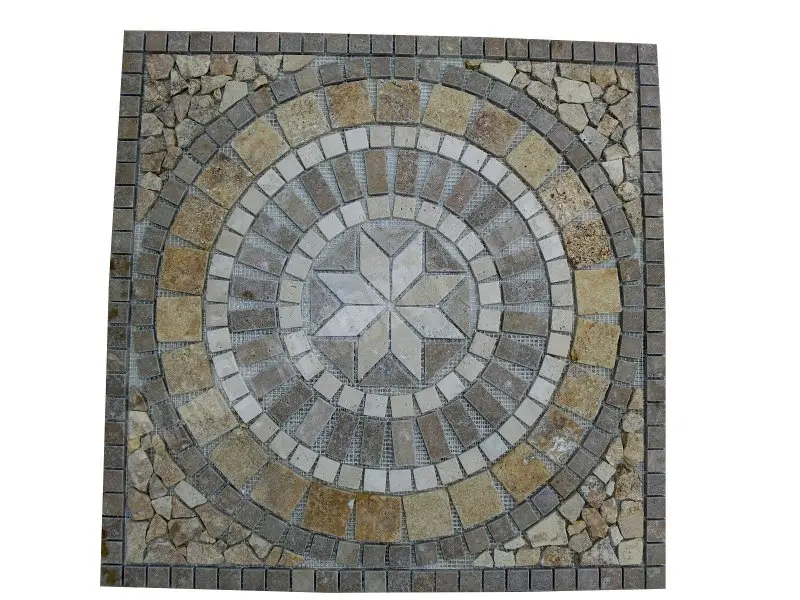 [551] Travertin Multicolore Rosace 61x61 cm 
