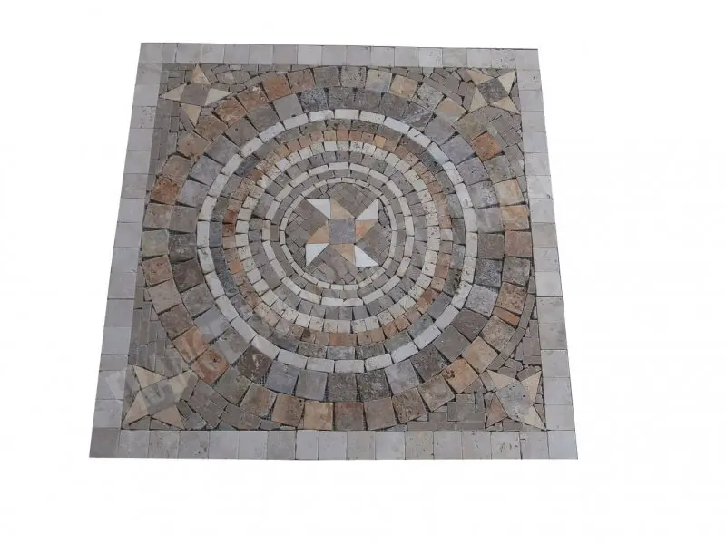 Travertin Multicolore Rosace 80x80 cm 
