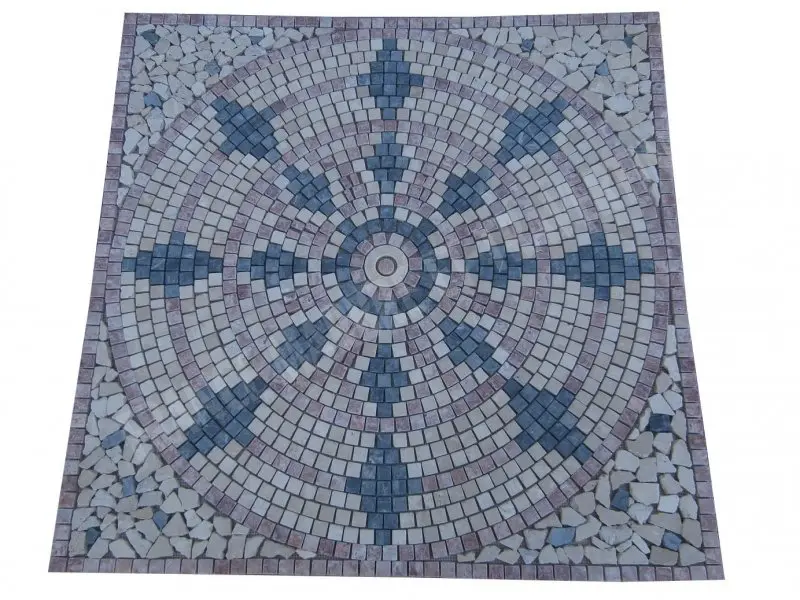 [1043] Travertin Multicolore Rosace 91x91 cm 