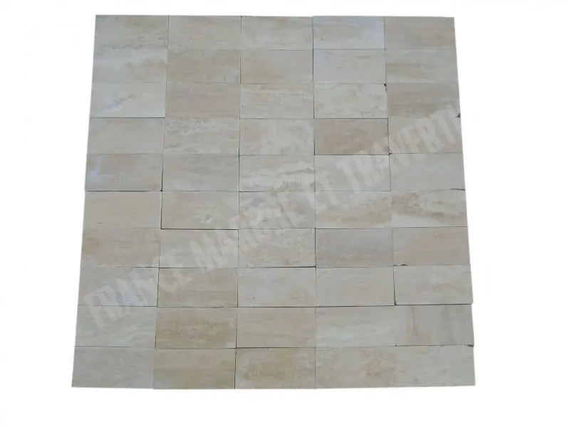 Travertin Beige Clair Veine 7,5x15 cm 