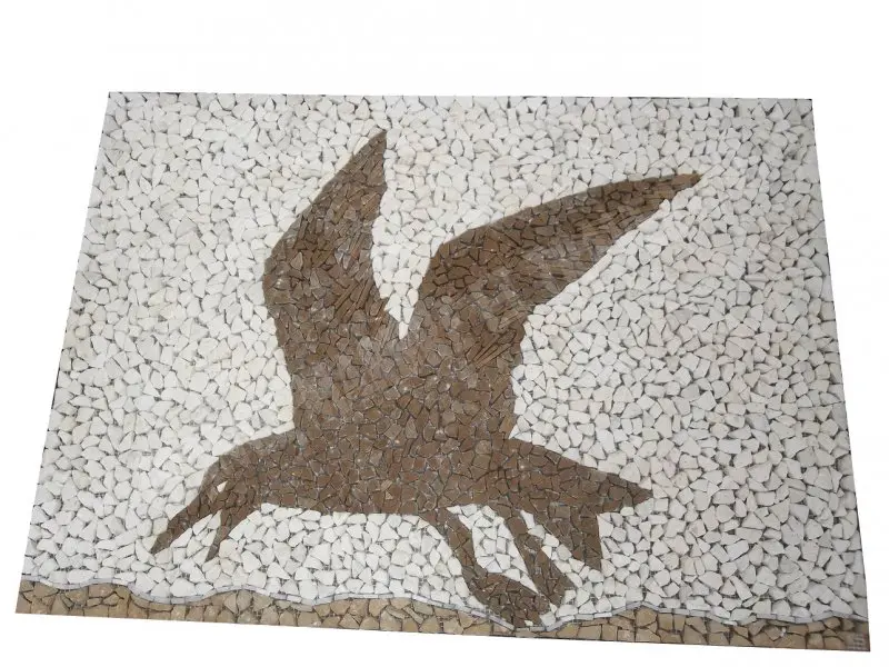 Travertin Multicolore Tableau Mouette 92x66 cm 