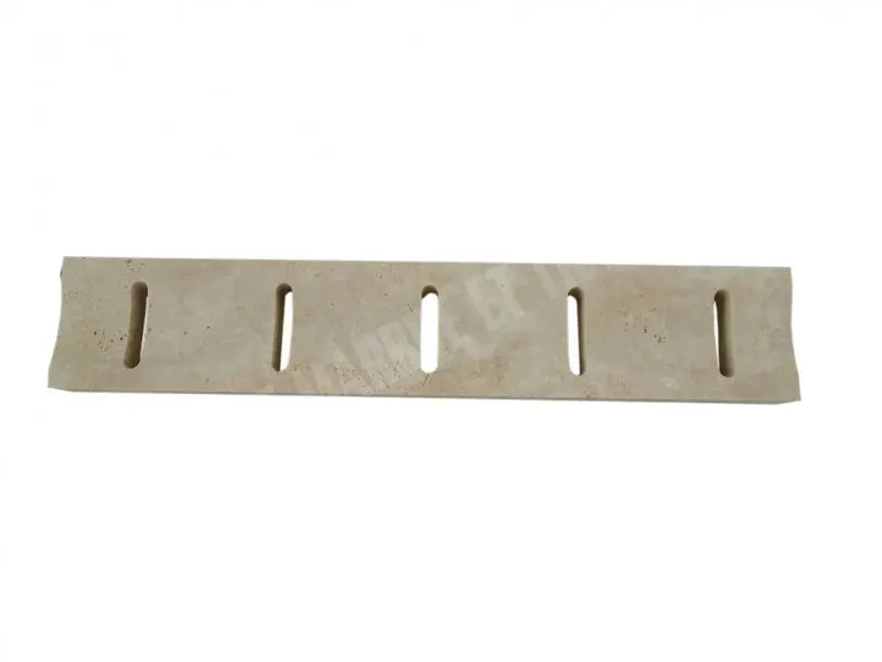 Travertin Beige Grille Caniveau Incurvé Rainure 9x50 cm  