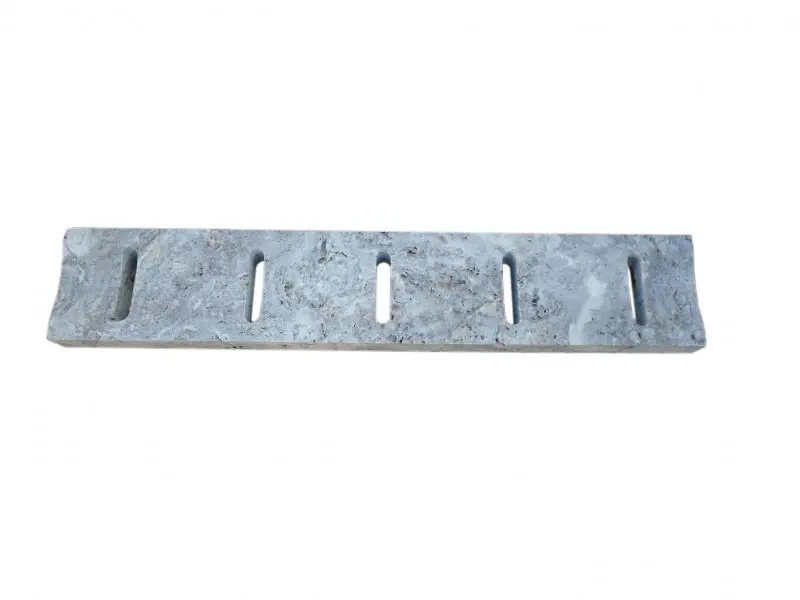 Travertin Silver Grille Caniveau Incurvé Rainure 9x50 cm  