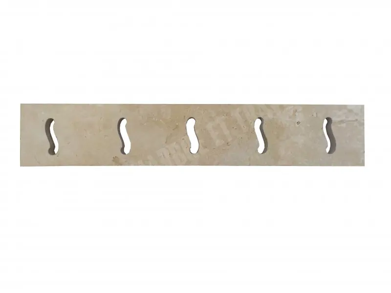[661] Travertin Beige Grille Serpent 9x50 cm 