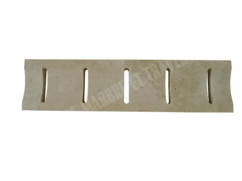 Travertin Beige Grille Caniveau Incurvé Rainure 12,5x50 cm  