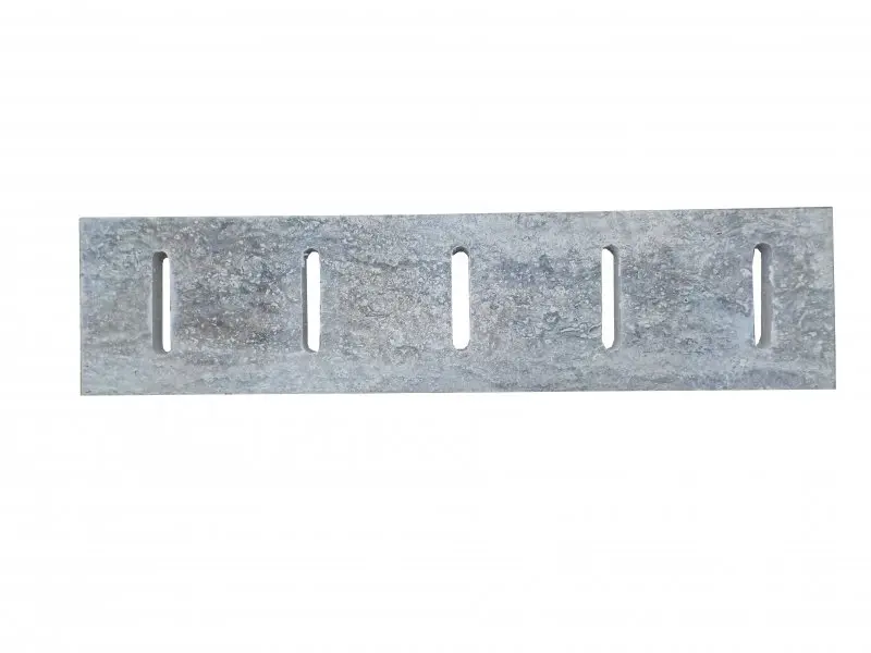 Travertin Silver Grille Rainure 12x50 cm 