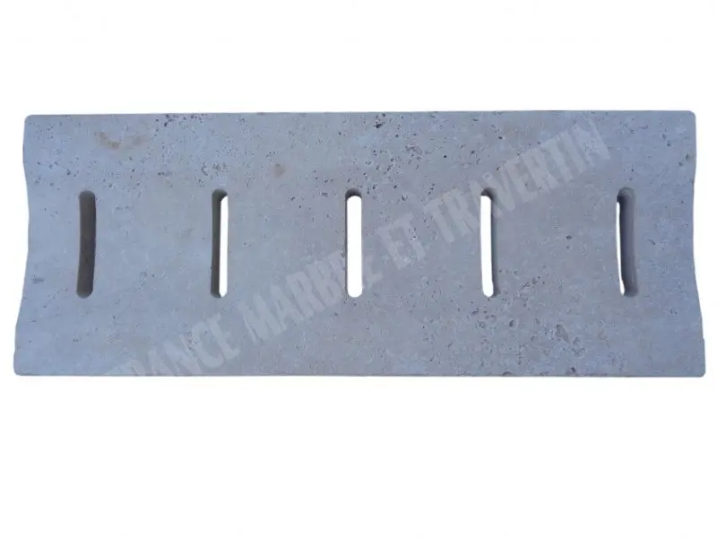 Travertin Beige Grille Caniveau Rainure Incurvé 19x50 cm 