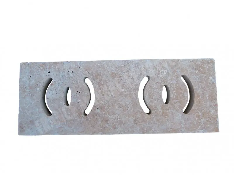 Travertin Beige Grille Rond Rainure 19x50 cm  