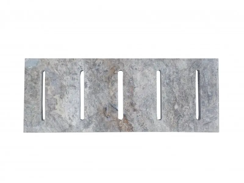 Travertin Silver Grille Rainure 19x50 cm 