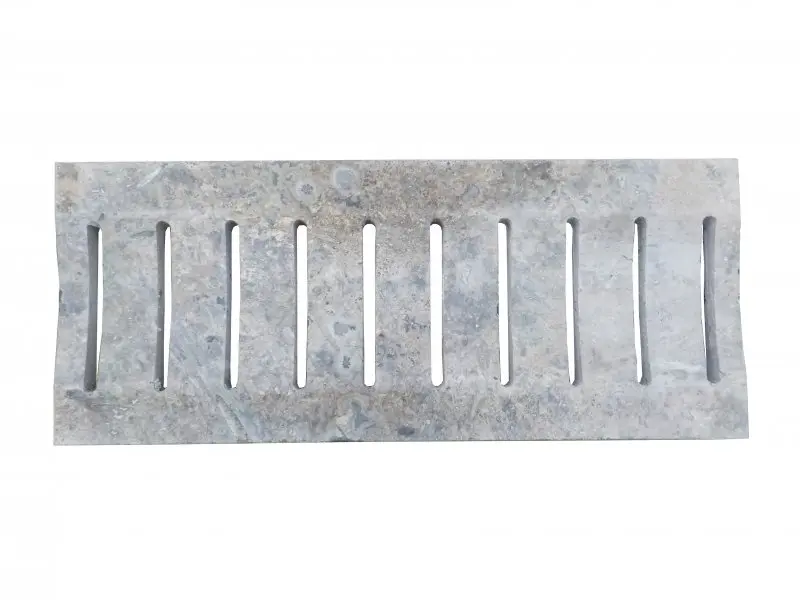 Travertin Silver Grille Caniveau Incurvè Rainure 25x61 cm 