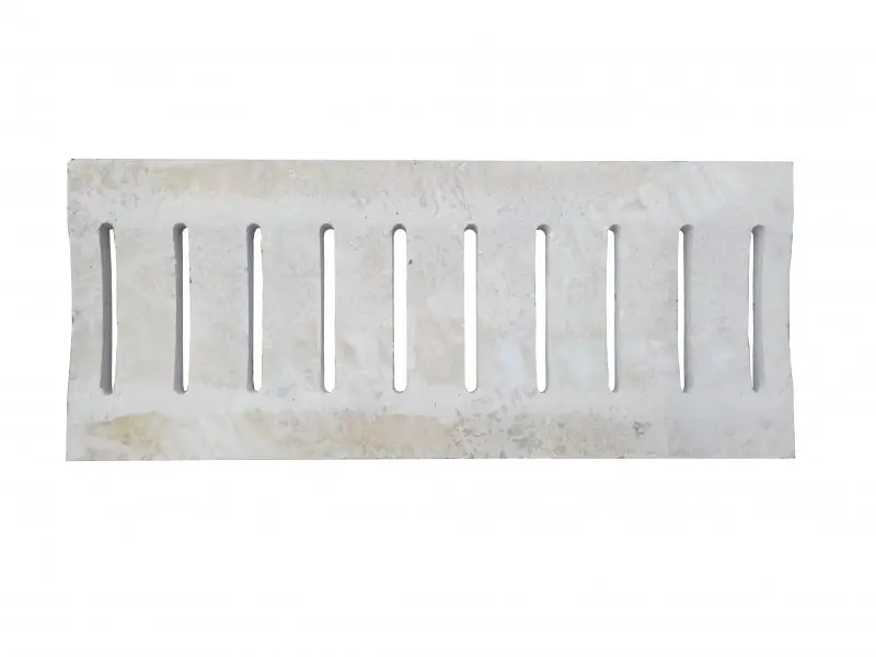 Travertin Beige Grille Caniveau Incurvè Rainure 25x61 cm 