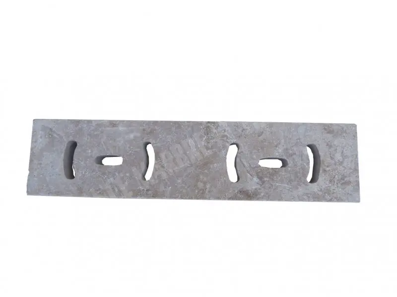 Travertin Beige Grille Rond Rainure + Plastique Caniveau        