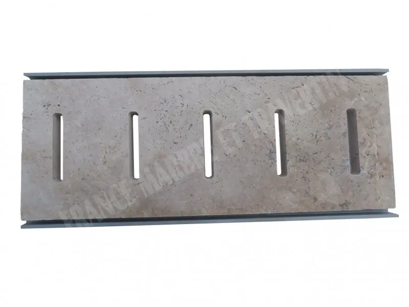 Travertin Beige Grille Rainure +  Plastique Caniveau   