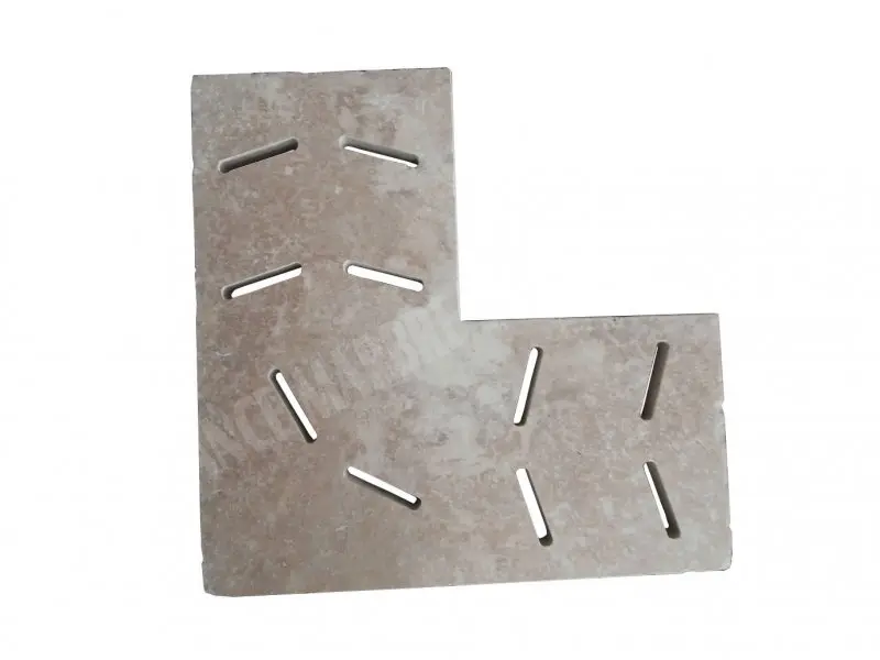 Travertin Beige Grille Angle Fleche 50x50 cm 