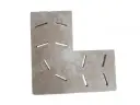 Travertin Beige Grille Angle Fleche 50x50 cm 