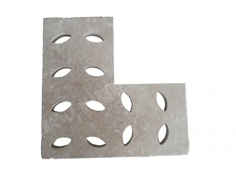 Travertin Beige Grille Angle Grande Oeil 50x50 cm 