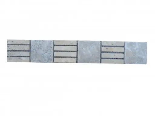 [2380] Travertin Beige & Silver Paris 1 Frise 30,5x5 cm 