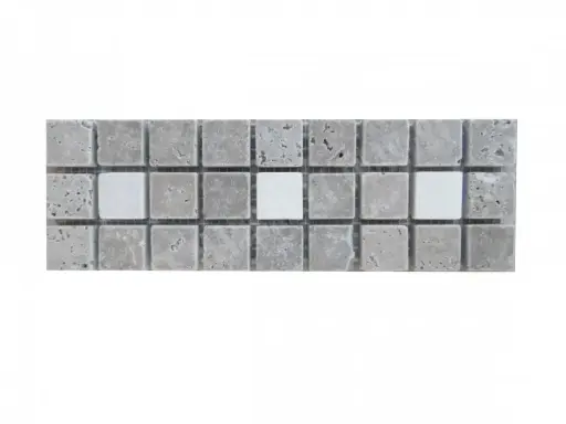 [2138] Travertin Noce - Milieu Beige Frise 23x7,5 cm 