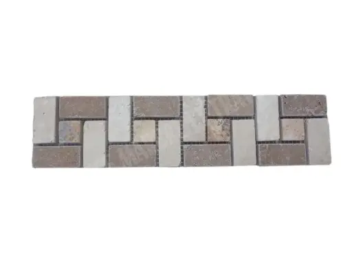 [1299] Travertin Multicolore Target Frise 30x7,5 cm 