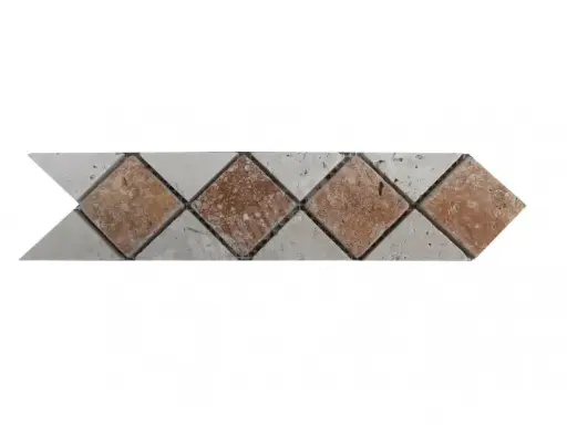 [1273] Travertin Jaune & Beige Frise 28x6 cm 