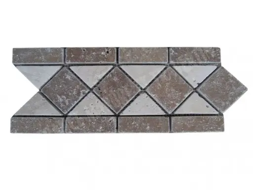 [1132] Travertin Noce & Beige Frise KF-16 28x12 cm 