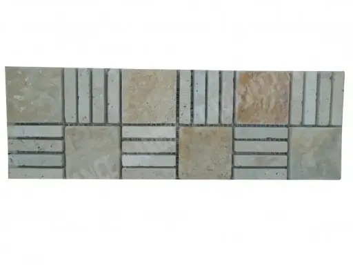 [1082] Travertin Jaune & Beige Paris 2 Frise 30,5x10 cm 