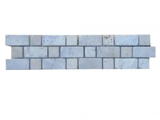 [444] Travertin Silver & Jaune Bordeaux 2 Frise 30,5x7,5 cm 