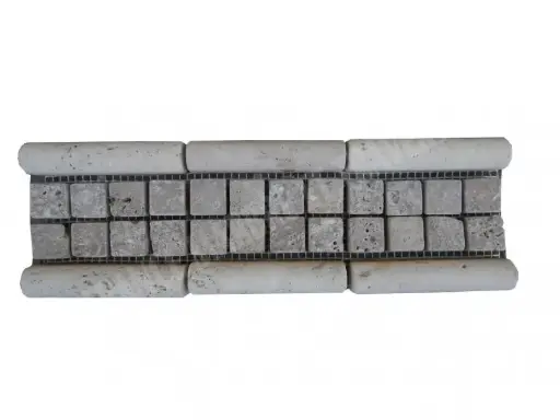 [1093] Travertin Frise Beige Mouleur Noce Mosaique 30x8 cm 