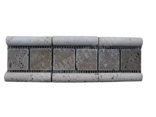 [742] Travertin Frise Beige Mouleur Noce Mosaique 30x8 cm 