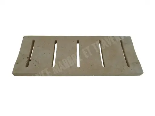 Travertin Beige Grille Caniveau Incurvè Rainure 19x50 cm 