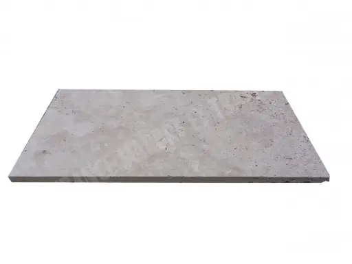 Travertin Beige Nuancé Margelle de Piscine Bord Droit 30,5x61 cm